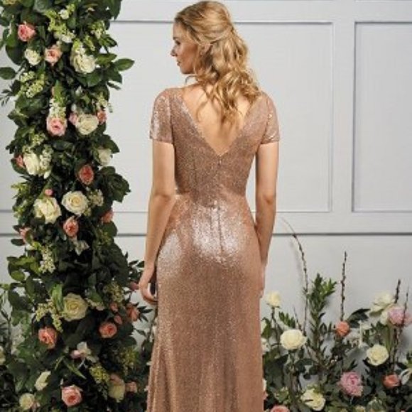 NWT Shimmering Gold Bridesmaids/ Party Dress - Picture 2 of 11